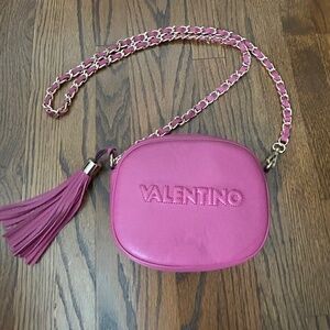 Never Used Mario Valentino Pink Leather Bag w/Tassel